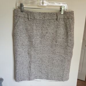 Ann Taylor Classic Gray Woven Pencil Skirt Soze 12